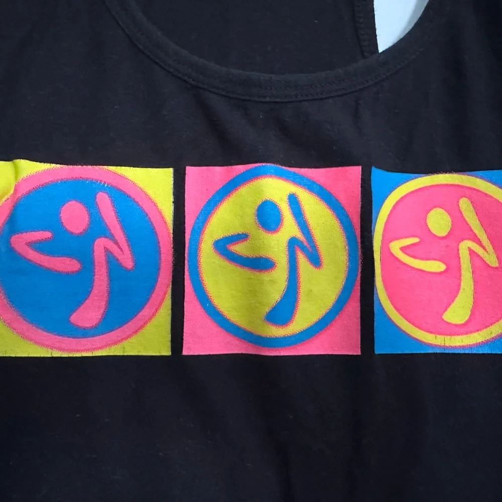 Zumba Black Tank Top with Colorful Graphic - Picture 2 of 4